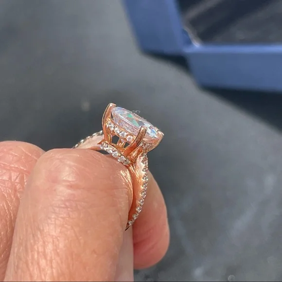 🌟🌟SOLD ITALO JEWELRY rose gold classic PEAR engagement ring brilliant stobox 6 - Picture 11 of 15